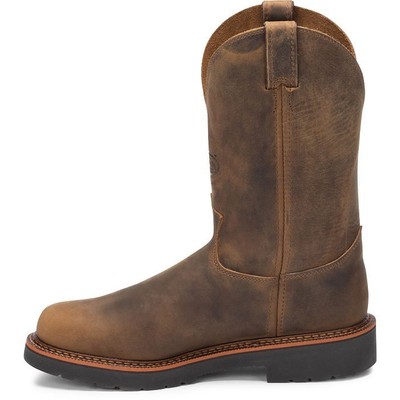 Pre-owned Justin Boots Justin Men's 4440 Blueprint 11" Tan Electrical Hazard Slip-resisting Work Boots In Tan Gaucho (tan)