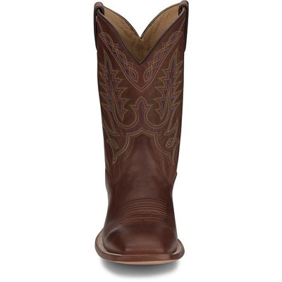 JUSTIN BOOTS JUSTIN MEN'S CJ2530 WITTMAN 11" BROWN SQUARE TOE PULL-ON WESTERN MID-CALF BOOTS