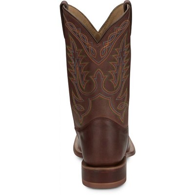 JUSTIN BOOTS JUSTIN MEN'S CJ2530 WITTMAN 11" BROWN SQUARE TOE PULL-ON WESTERN MID-CALF BOOTS