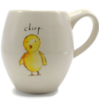 Rae Dunn M Studios Original Chirp Mug Chick Yellow Interior Rare Vintage Cup