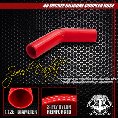 1.125 3-СЛОЙНЫЙ 45-ГРАДУСНЫЙ ОТВОДНОЙ ТУРБО- / ВПУСКНОЙ ТРУБОПРОВОД, СИЛИКОНОВЫЙ СОЕДИНИТЕЛЬНЫЙ ШЛАНГ / ТРУБА КРАСНОГО ЦВЕТА