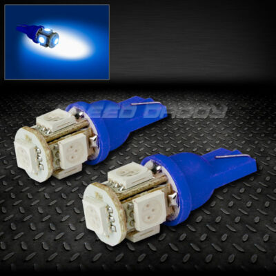 ПАРА СВЕТОДИОДНЫХ ЛАМП 5SMD 5 5050 SMD LED T10 W5W 194 360 СИНЕГО ЦВЕТА С ВНУТРЕННИМ КУПОЛОМ-КЛИНОВИДНОЙ ЛАМПОЧКОЙ