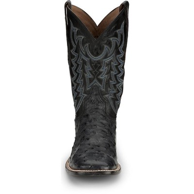 Pre-owned Tony Lama Men's Cmu018 Vale 11" Full Quill Grey Square Toe Western Boot