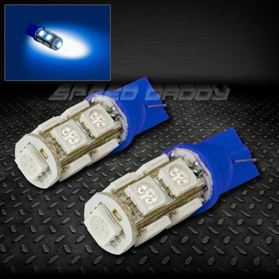 ПАРА 9SMD 9 5050 SMD СВЕТОДИОДНЫХ ЛАМП T10 W5W 194 360 СИНЕГО ЦВЕТА С ВНУТРЕННИМ КУПОЛОМ И КЛИНОВИДНОЙ ЛАМПОЧКОЙ
