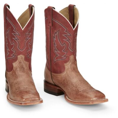 Justin Men's JE811 Mclane 11'' Smooth Ostrich Vintage Tan (Brown) Western Boots