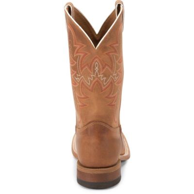 Pre-owned Justin Boots Justin Men's Br735 Austin 11" Cognac Broad Square Toe Block Heel Mid-calf Boots In Cognac (brown)