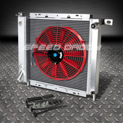 2-РЯДНЫЙ АЛЮМИНИЕВЫЙ ГОНОЧНЫЙ РАДИАТОР + 14 КРАСНЫХ ВЕНТИЛЯТОРОВ ДЛЯ 91-94 EXPLORER/RANGER 3,0/4,0л AT