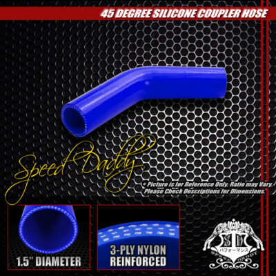 1,5 3-СЛОЙНЫЙ 45-ГРАДУСНЫЙ ОТВОДНОЙ ТУРБО- / ВПУСКНОЙ ТРУБОПРОВОД СИЛИКОНОВОЙ МУФТЫ ШЛАНГ / ТРУБА СИНЕГО ЦВЕТА