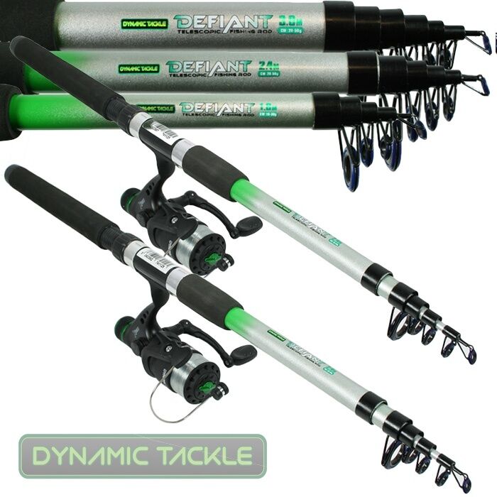 2 X Telescopic Fishing Rods And Reels 6ft,8ft,10 Choose Rod Size Travel Set