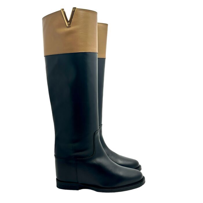 ロングブーツ VIA ROMA 15 FW25 Boots (2568 SANTA MONICANERO) Boots Via Roma 15 in Leather Santa Monica Mou V Gold art
