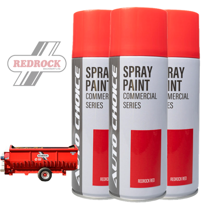 Redrock Red Tractor Machinery Repair Aerosol Spray Gloss Paint Can - 400ml x3