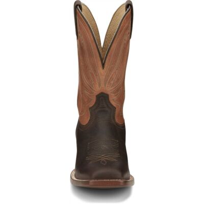 Pre-owned Tony Lama Men's Sa2012 Asher 11" Dark Brown Square Toe Block Heel Western Boots In Dark (brown)