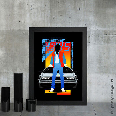 Marty A3 Poster Print 80s Retro Future Movie Sci Fi Delorean Car Time Machine