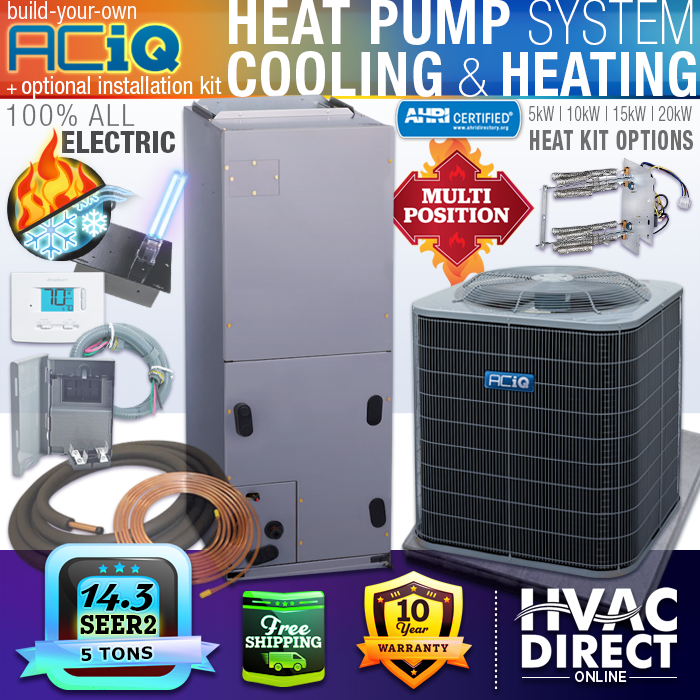 5 Ton 14.3 SEER2 ACiQ-Heil by Carrier Heat Pump AC Split System Builder Kit