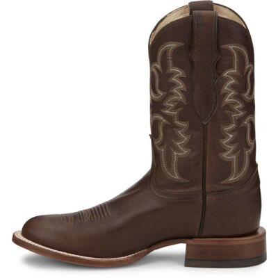Pre-owned Justin Boots Justin Men's Aq7071 Wayne 11" Chocolate Fargo (brown) Block Heel Western Boots