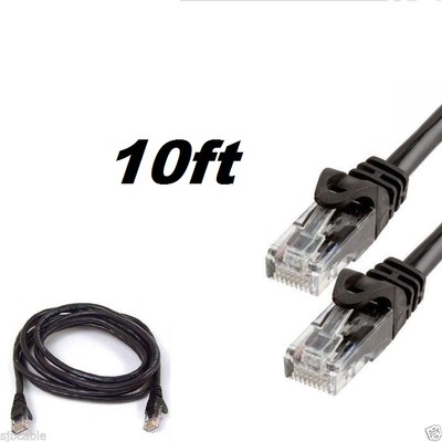 Cat 6 CAT6 Patch Cord Cable 500mhz Ethernet Internet Network LAN RJ45 UTP BLACK