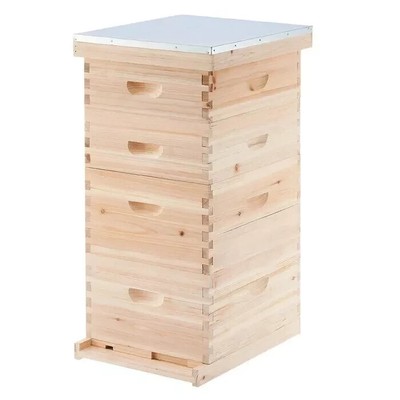 Bee Hive Boxes Starter Kit, Langstroth Beehive for Bee Keeping, 4 Layer Bee Hous