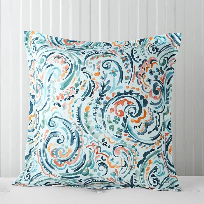 Sky Ophelia Euro Pillow Shams 2-Piece Set Green Multi Button Closure - Picture 1 of 13