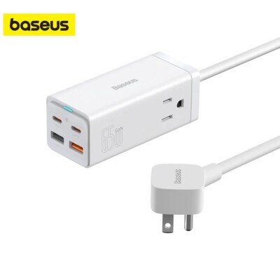 GaN3 Pro 6 Ports Power Strip 65W PD USB-C Fast Charging Station AC Plug Charger