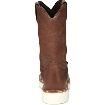 JUSTIN BOOTS JUSTIN MEN'S MJ1700 ROUND-UP 11" BROWN STEEL ROUND TOE ELECTRICAL HAZARD BOOTS