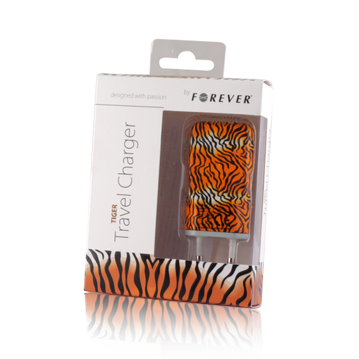 MINI ADATTATORE CARICABATTERIA RETE CON USB 1000 MAH TIGRE TIGER