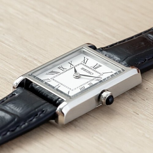Pre-owned Seiko Classic Tank Ladies Vintage Quartz Hardlex Crystal Swr053 18.9mm Women