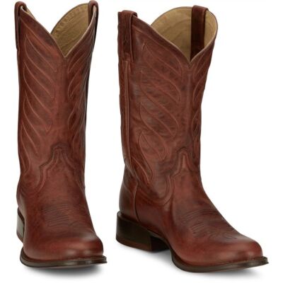 Pre-owned Tony Lama Men's Dr3036 Lenado 12" Cognac Round Toe Classic Western Boot In Cognac (brown)