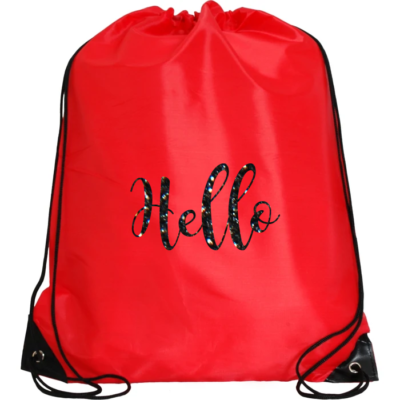 Monogrammed cinch cheap sack