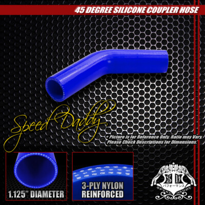 1.125 3-СЛОЙНЫЙ 45-ГРАДУСНЫЙ ОТВОДНОЙ ТУРБО- / ВПУСКНОЙ ТРУБОПРОВОД, СИЛИКОНОВЫЙ СОЕДИНИТЕЛЬНЫЙ ШЛАНГ / ТРУБА СИНЕГО ЦВЕТА