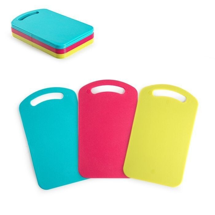 Set 12 Pezzi Tagliere In Plastica Colorato 24.5x15cm dfh