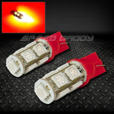 ПАРА 9SMD 9 5050 SMD LED T10 W5W 194 360 КРАСНАЯ ВНУТРЕННЯЯ КУПОЛЬНАЯ КЛИНОВИДНАЯ ЛАМПОЧКА 12V