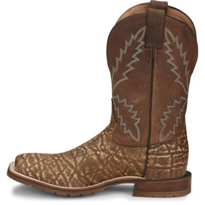 Pre-owned Tony Lama Men's Xt5103 Bowie 11" Taupe (brown) Sq Toe Stockman Heel Cowboy Boots
