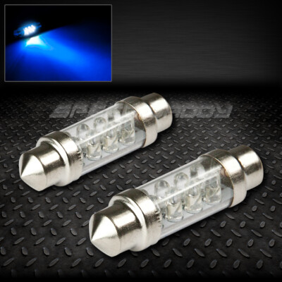 ПАРА 39-МИЛЛИМЕТРОВЫХ СИНИХ ЛАМП НАКАЛИВАНИЯ С ВНУТРЕННИМ КУПОЛОМ ВЫСОКОЙ МОЩНОСТИ 12 В с КРУГЛЫМ СВЕТОДИОДОМ РАЗМЕРОМ 8 x 3 ММ