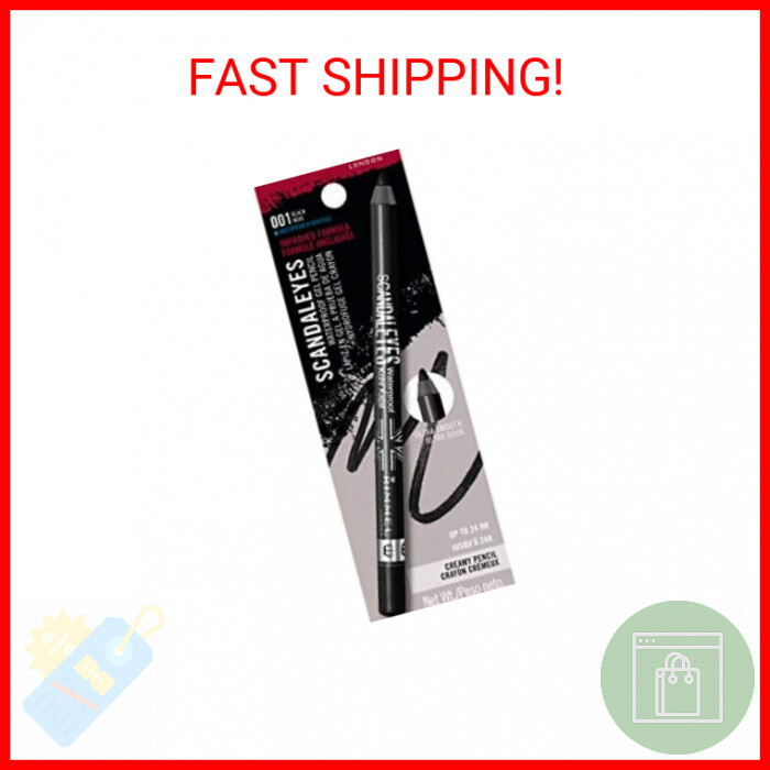 Rimmel Scandaleyes Waterproof Gel Eye Liner Pencil, Black 001