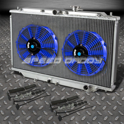 3-РЯДНЫЙ АЛЮМИНИЕВЫЙ ГОНОЧНЫЙ РАДИАТОР + 12-СИНИЙ ВЕНТИЛЯТОР ДЛЯ 92-96 PRELUDE BB/BA/ACCORD CB