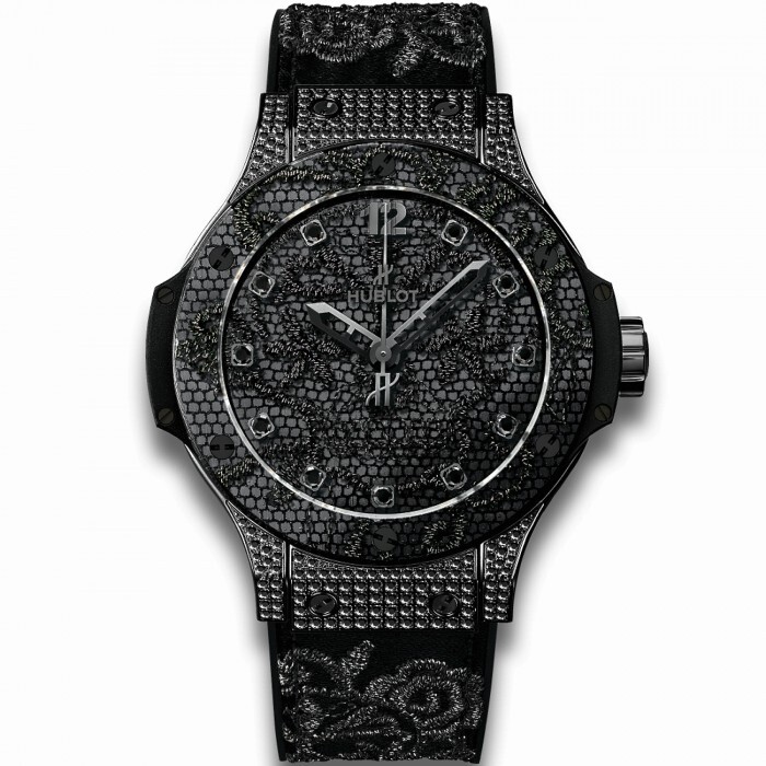 Pre-owned Hublot Big Bang Broderie Stainless Steel Black Watch 343.sv.6510.nr.0800