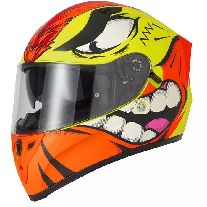 VCAN H128 DUAL VISOR FULL FACE MOTORCYCLE CRASH HELMET ACU GOLD ECE22.06 MOHAWK