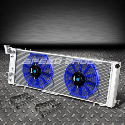 3-РЯДНЫЙ АЛЮМИНИЕВЫЙ ГОНОЧНЫЙ РАДИАТОР + 2X10-СИНИЙ ВЕНТИЛЯТОР ДЛЯ 91-01 CHEROKEE/COMANCHE l4/l6
