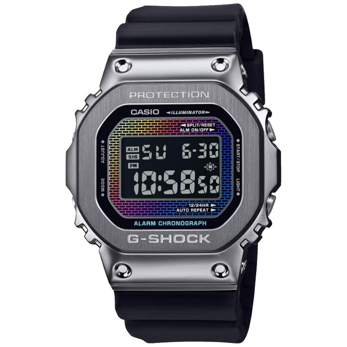 Pre-owned Casio G-shocki Gm-5600brw-1 Rainbow Brick Wall Digital Chrono Men Watch