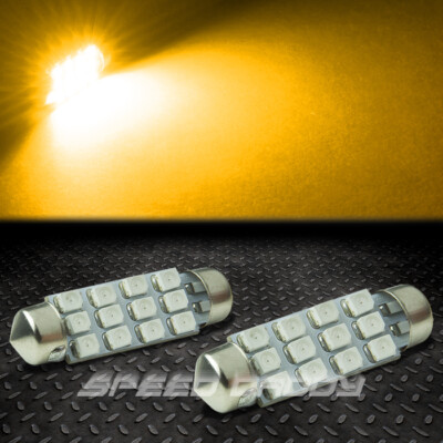 2 X 12 SMD 12SMD 39 ММ ЯНТАРНЫЙ 3528 5050 СВЕТОДИОДНЫЙ СВЕТИЛЬНИК ДЛЯ ВНУТРЕННЕГО ОСВЕЩЕНИЯ КУПОЛА/КАРТЫ