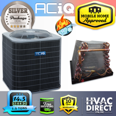 1.5 Ton 14.3 SEER2 ACiQ Central Split Heat Pump AC Evap Coil for Mobile Homes