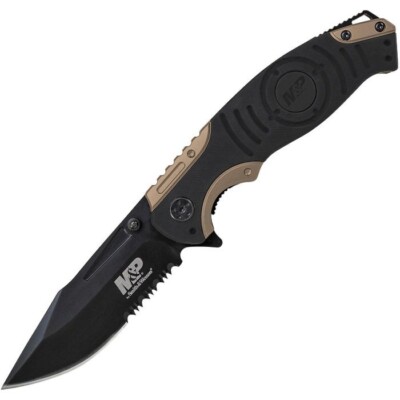 Smith & Wesson Flipper Pocket Knife 8Cr13MoV Linerlock Folder SWPM13BSCP 8 1/8''