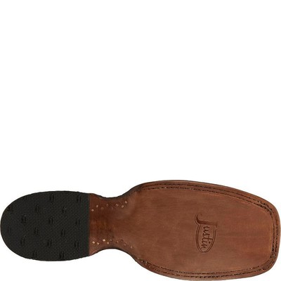 JUSTIN BOOTS JUSTIN MEN'S 8170 PASCOE 13" BLACK SMOOTH OSTRICH SQUARE TOE WESTERN BOOTS