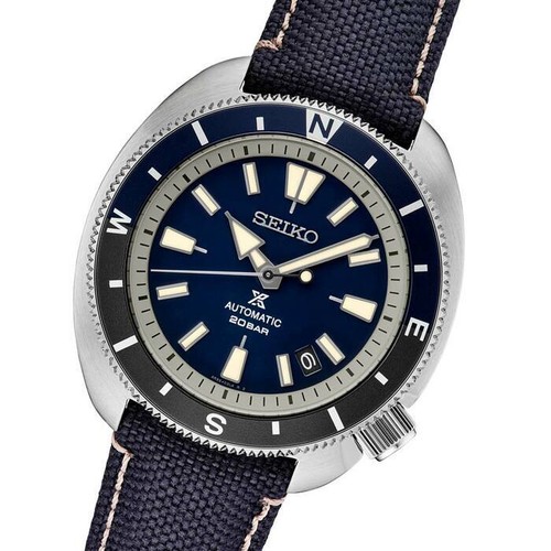 Pre-owned Seiko Srpg15  Prospex Men's Blue Dial Polyester Strap 39.4mm Analog Watch