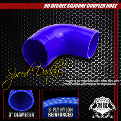 3 3-СЛОЙНЫЙ 90-ГРАДУСНЫЙ ОТВОДНОЙ ТУРБО- / ВПУСКНОЙ ТРУБОПРОВОД, СИЛИКОНОВЫЙ СОЕДИНИТЕЛЬНЫЙ ШЛАНГ / ТРУБА СИНЕГО ЦВЕТА