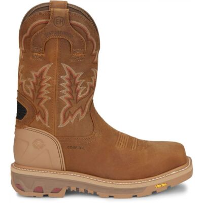 JUSTIN BOOTS JUSTIN MEN'S CR2124 MONTANA RUST (BROWN) NANO COMP TOE WATERPROOF EH WORK BOOTS