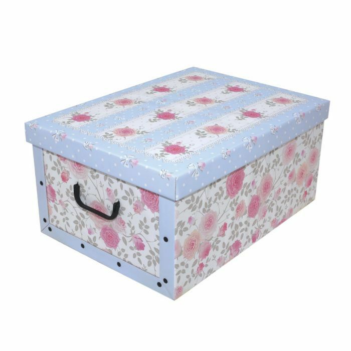 Box Scatola Salvaspazio Portatutto Contenitore Provenzale 51x37xh24cm sus