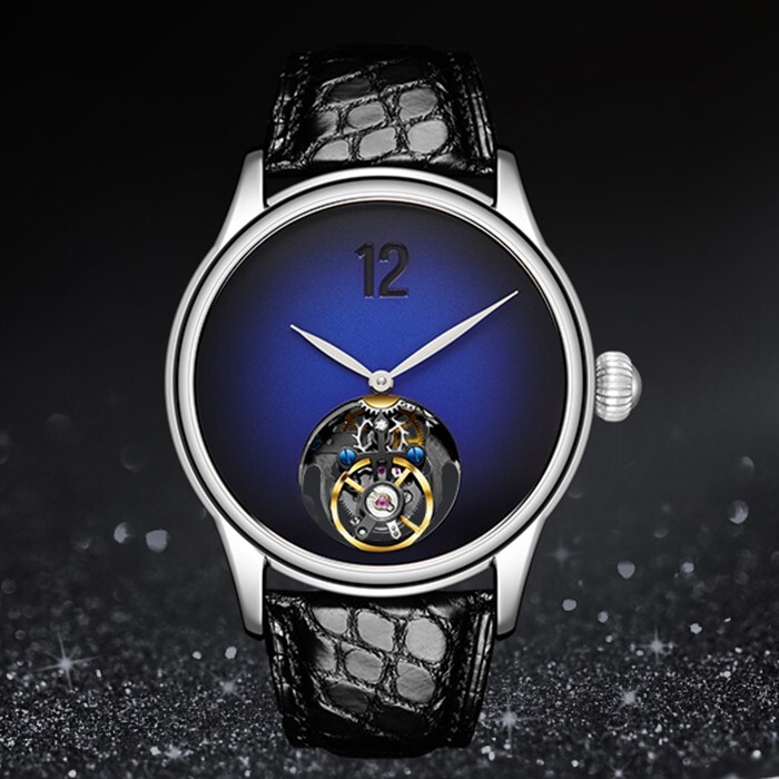Pre-owned Merkur Men Luxury Watch Tourbillon Mechanical Wristwatch Gradualdial Onion Crown