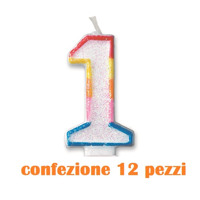 Set 12 Pezzi Candelina Candela Compleanno Numero 1 Happy Birthday Festa moc