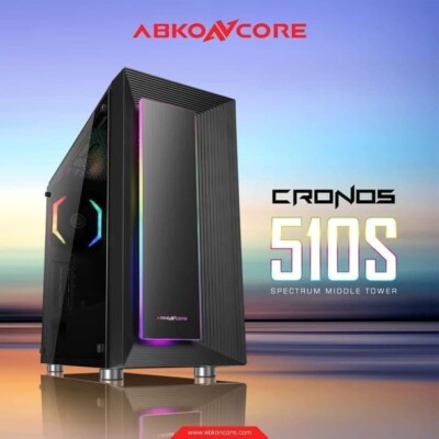 Abkoncore Cronos 510S Gaming Computer Mid-Tower Case - Black